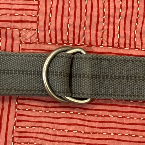 Gray canvas Fabric Belt with Silver tone Buckle - Picture 2 of 9